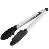 TONG SILICONE WITH TPR, COLOR: BLACK, DIM.: 22.9 CM - Mabrook Hotel Supplies